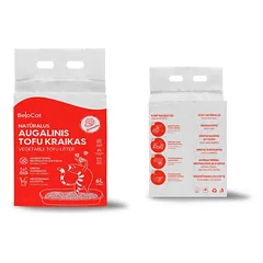 Kraikas katėms TOFU BeloCat, arbūzų kvapo, 6 l (2,5 kg), 2 mm granulės — 2 nuotrauka