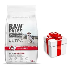 Vetexpert RAW PALEO ULTRA BEEF PUPPY MINI 8KG + Staigmena ŠUNIUI