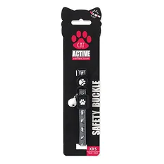 Active Cat Collar Reflective XXS atspindintis antskakalis katėms su varpeliu ir saugos užsegimu, juodas, 1×16-22 cm — 2 nuotrauka