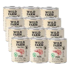 WILD FARM Pate Pork 12x800g ėdalas šunims be glitimo