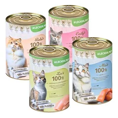 Lyra Pet Lecker.Pet Balu's, Emily's, Leo's & Mia's 100 % žuvies ir mėsos maisto mišinys, drėgnas maistas katėms