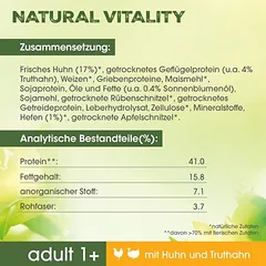 Perfect Fit Natural Vitality Adult 1+ su vištiena ir kalakutiena, sausas maistas katėms, Sparpaket: 6 x 650 g — 4 nuotrauka