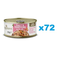 APPLAWS Taste Toppers Vištienos krūtinėlė, kumpis ir moliūgas sultinyje 72x156 g