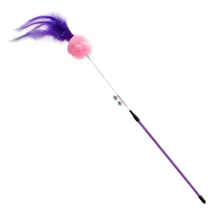 Magic Cat spyruokliuojanti lazda katėms su plunksnomis ir pliušiniu kamuoliuku — 4 nuotrauka