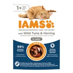 IAMS Delights konservai katėms su tunu ir silke, 85 g