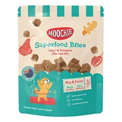 MOOCHIE Superfood Bites Aviena ir ciberžolė Klubai ir sąnariai 40 g šunų skanėstai su aviena ir ciberžole