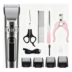 Professioneller kabelloser Hundehaarschneider Keramik LCD waschbar