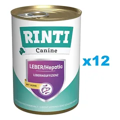 RINTI Canine Liver/Hepatic Chicken su vištiena 12x400 g