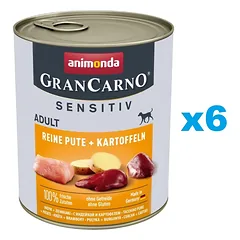 ANIMONDA Grancarno Sensitive kalakutiena su bulvėmis 6x800 g
