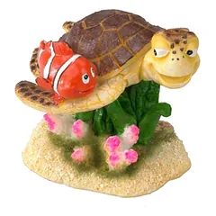 Aqua Della Aquariumdekoration Clownfisch mit Schildkröte