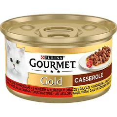 Purina Gourmet Gold su jautiena ir vištiena pomidorų padaže 3x85g