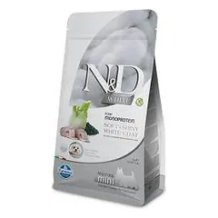 Farmina N&D Adult Mini White Sea Bass, Spirulina & Fennel sausas maistas mažų veislių šunims, 10 kg