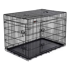 Metalinis dviejų durų narvas šuniui 122 x 81 x 76 cm XXXL dydžio, juodos spalvos — 2 nuotrauka