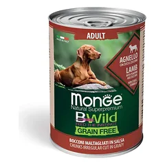 Monge Bwild adult konservuotas pašaras su ėriena, moliūgais ir cukinijomis 400g