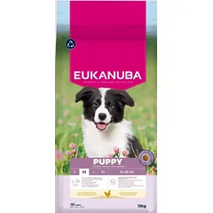 Eukanuba Life Care Puppy Medium sausas maistas vidutinių veislių šuniukams su vištiena, 15 kg