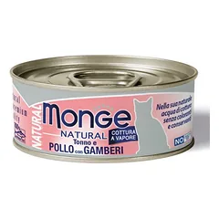 Monge Natural Chicken With Shrimps drėgnas maistas suaugusiems katėms, 80 g