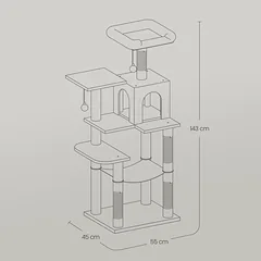 Kačių draskyklė 143 cm — 5 nuotrauka
