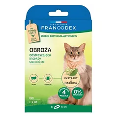 Francodex Repellent Collar - vabzdžių atbaidymo antkaklis katėms, sveriančioms daugiau nei 2 kg (43 cm), 43cm — 2 nuotrauka