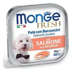 Monge Fresh paštetas su lašišos gabaliukais šunims - Pet24