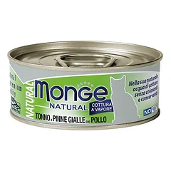 Monge Natural Adult Yellowfin Tuna & Chicken konservai katėms drebučiuose