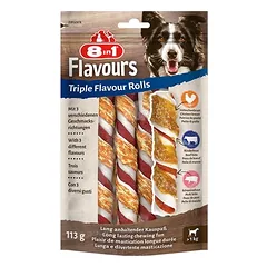 8in1 Triple Flavour Rolls kramtomosios lazdelės, skanėstai šunims