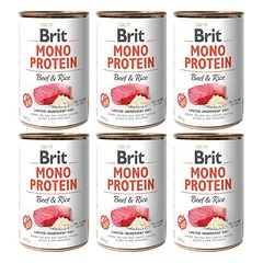 BRIT Mono Protein Beef & Rice 6x400 g monoproteinų jautienos ir ryžių maistas