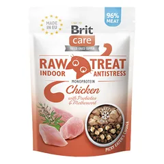 Brit Care Cat Raw Indoor Antistress  skanėstas katėms su vištiena ir probiotikais, 40 g