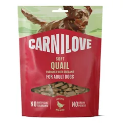 CARNILOVE Soft Snack Quail enriched with Oregano skanėstai šunims 200g