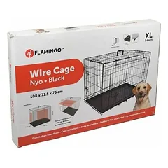 Flamingo Nyo XL Dog Wire Cage with Sliding Doors Black 108 x 71.5 x 76 cm