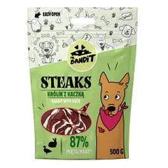 Mr. Bandit Steaks skanėstai šunims su triušiena ir antiena, 500 g