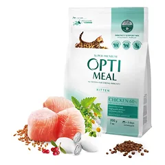 Optimeal™ Visavertis sausas maistas kačiukams – višta 200g. – 4kg.