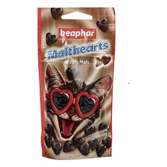 Beaphar Malt Hearts vitaminizuotas papildomas skanėstas nuo plaukų kamuolių katėms, 150 vnt.