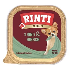 RINTI Gold Venison&Beef Mini padėklas su elniena ir jautiena 100 g nuotrauka