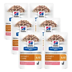 HILL'S PD Prescription Diet Feline k/d lašiša 6x85g - paketėlis