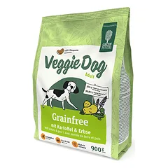 Green Petfood VeggieDog Grainfree begrūdis sausas pašaras šunims su bulvėm ir žirniais, 900 g. — 3 nuotrauka
