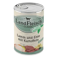 Landfleisch konservai šunims, ėriena, antiena, bulvės, 400g