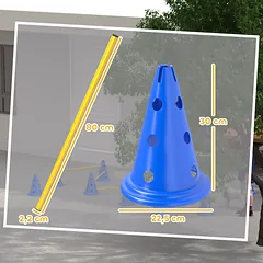 Agility rinkinys šunims: 6 kliūtys su 12 kūgių, su nešimo krepšiu, mėlynas/geltonas — 3 nuotrauka