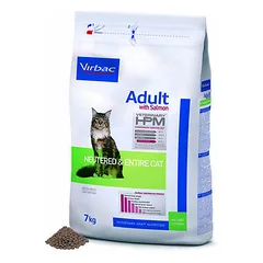 Virbac HPM Cat Adult Neutered & Entire su lašiša, veterinarinis maistas katėms 7 kg — 3 nuotrauka