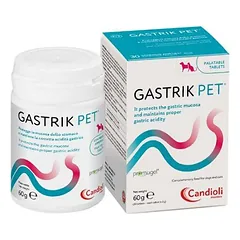 Candioli Gastrik Pet papildas skrandžio rūgštingumui reguliuoti šunims ir katėms, 30 tab