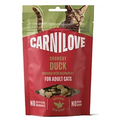 CARNILOVE Crunchy Snack Duck enriched with Raspberries skanėstai katėms 50 g