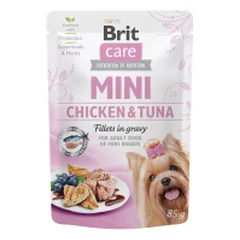 Brit Care Mini Chicken&Tuna fillets in gravy drėgnas išrankiems, maistas mažų veislių šunims, 85 g
