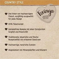 Feringa Country Style meniu drėgnas maistas katėms 6 x 400 g — 2 nuotrauka