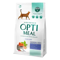 OPTIMEAL™ Visavertis pašaras sterilizuotoms katėms su lašiša, 1,5 kg
