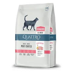 Quattro Extra Salmon Sterilised Sausas pašaras sterilizuotoms katėms su lašiša