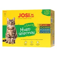 JosiCat Multipack Sauce Mixed set konservuotas pašaras katėms, 4x12x85g parduotuvėje mumbo.lt