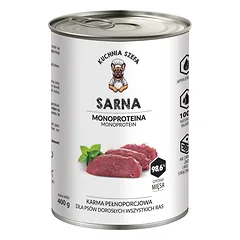 KUCHNIA SZEFA Monoproteininis maistas su stirniena šunims visų veislių 400 g