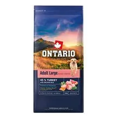 Ontario Large Weight Control Turkey & Brown Rice sausas maistas suaugusiems didelių veislių šunims svorio kontrolei su kalakutiena ir rudaisiais ryžiais, 12 kg parduotuvėje petreon.lt