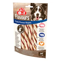 8in1 FLAVOURS trigubo skonio skanėstas šuniui, virvelės, 65g — 2 nuotrauka