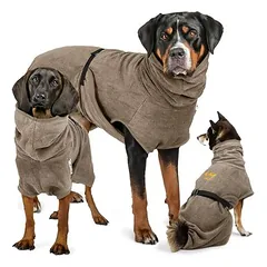 Rudelkönig Hundebademantel aus Baumwolle verstellbar