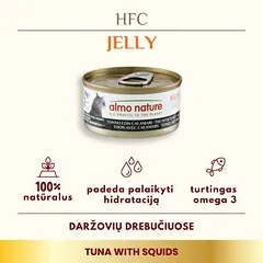 Almo Nature Jelly HFC Tuna with Squids tunas su kalmarais konservai katėms, 24 x 70 g — 2 nuotrauka
